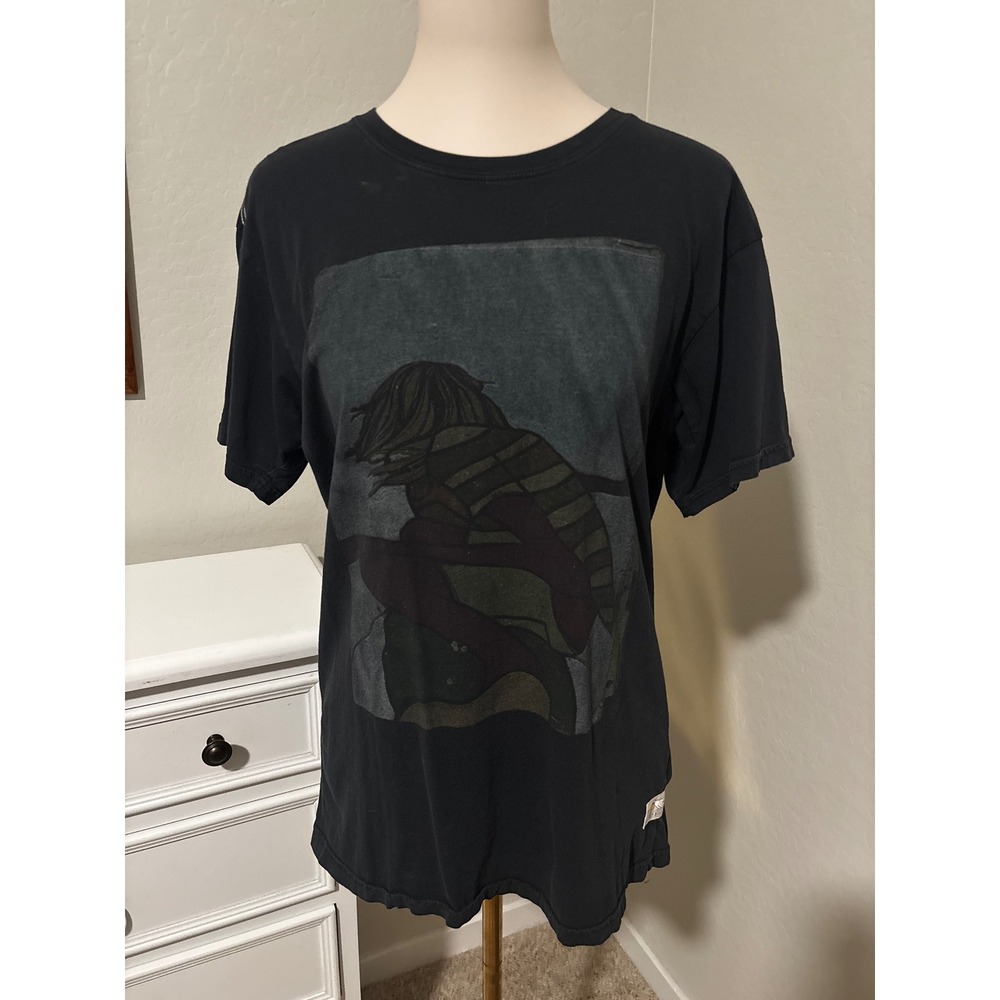 Billabong Andy Davis Mens Graphic T-Shirt Black Organic Cotton Surf Art Medium